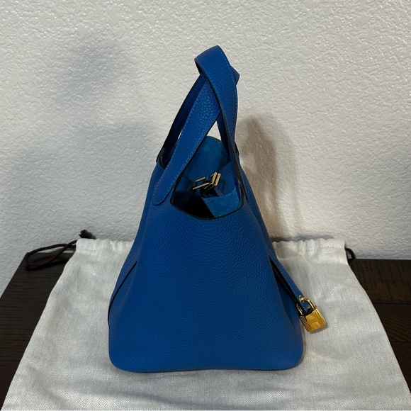 HERMES Picotin 18 Taurillon Clemence Gold Hardware Stamp Y 2021 Color Mykonos - Picture 4 of 10